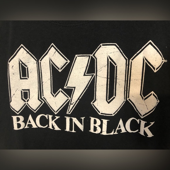 Black ACDC Back In Black Graphic Tee, Size L - Picture 2 of 3